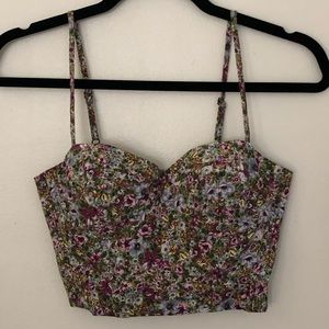 Topshop Floral Bustier